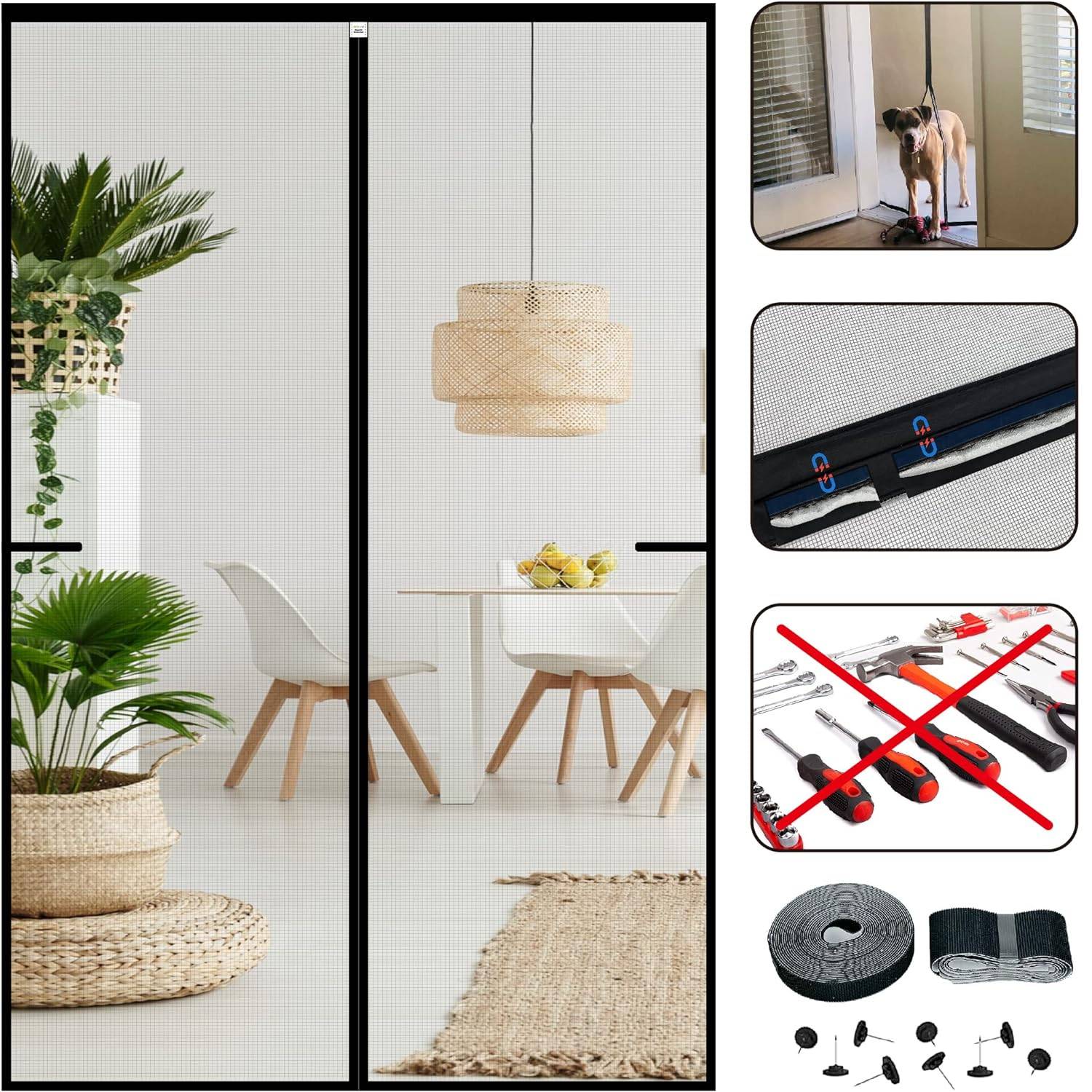 Magnetic Fly Screen Door - Black / 60cm (W) x 210cm (H): image 6